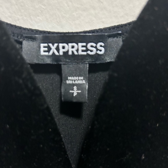 Express Black Velvet Fit and Flare ROMPER - Picture 3 of 6